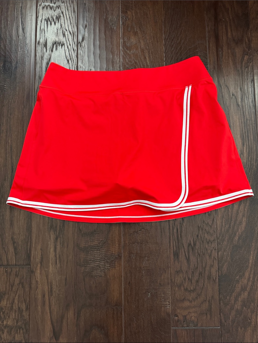 Athleta Red Circle Skater Skirt with White Trim